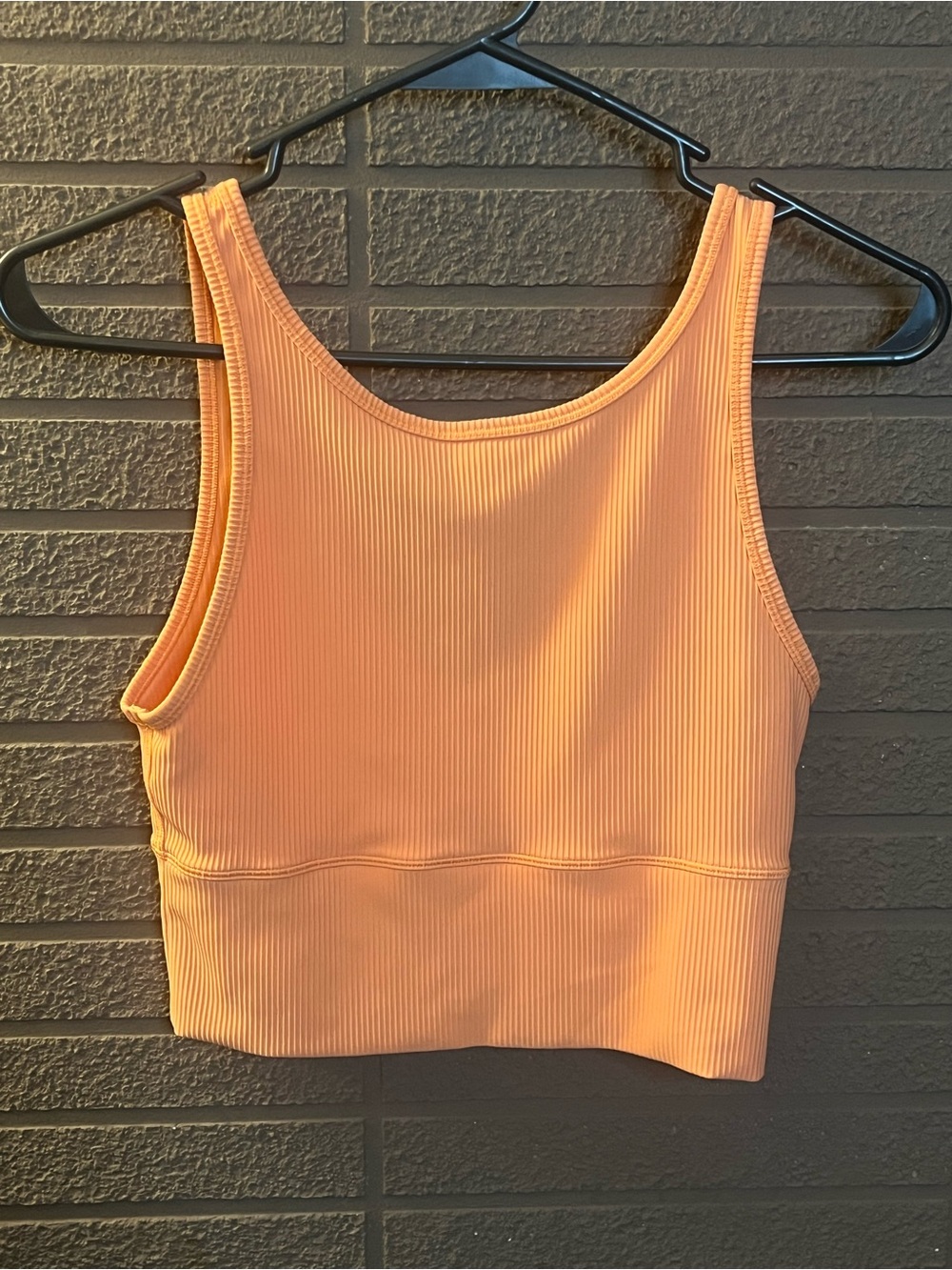 Lululemon Ribbed Reversible Longline Sports Bra Tank Peach